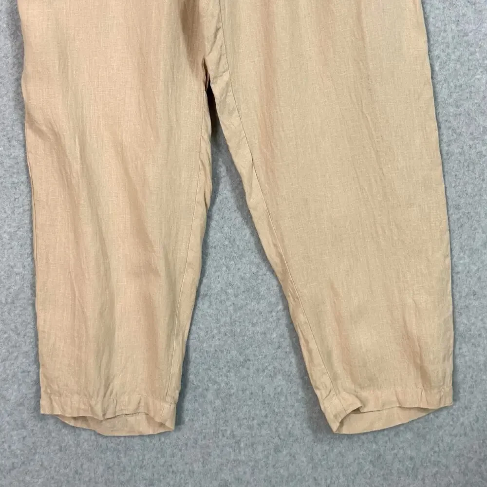 Quince 100% European Linen Pants Size L Pull On Beachy Quiet Luxury Resort Chic
